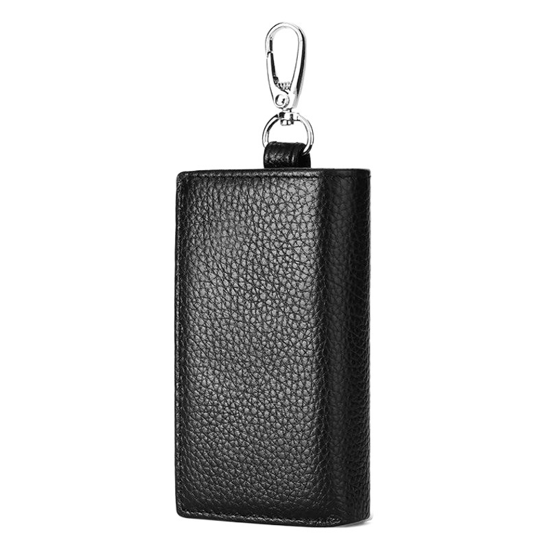 Korean-style Key Bag Men's and Women's Multi-functional Tri-fold Wallet Head-layer Cowhide Keychain Bag Fashionable Trendy Card-holder Coin Purse