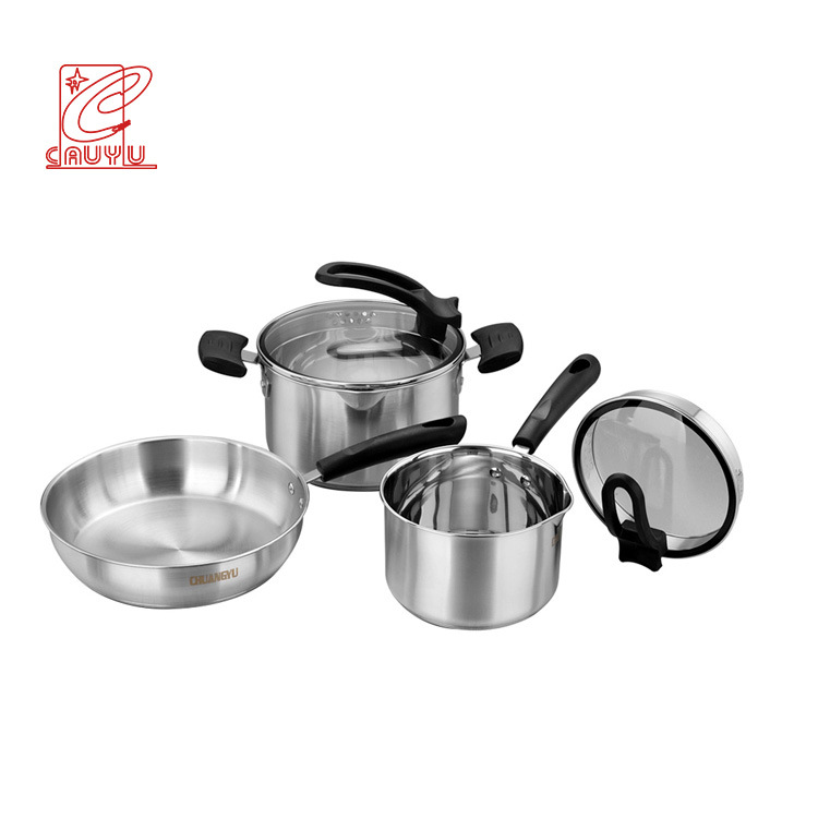 Juego de ollas de acero inoxidable de Amazon