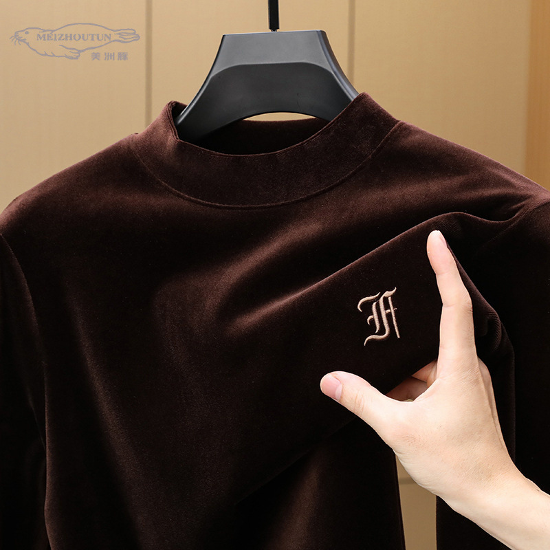 Live-Stream Popular Men's Clothing Autumn and Winter Fashion Men's Waterproof Mink Fur T-Shirt Velvet Thickened Warm Base Layer Shirt for Men Live-Stream Popular Men's Clothing Autumn and Winter Fashion Men's Waterproof Mink Fur T-Shirt Velvet Thickened Warm Base Layer Shirt for Men