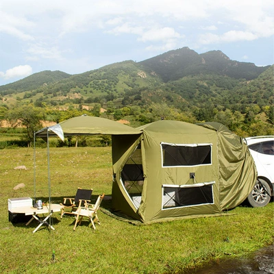 Avtomobil dam çadırları Suv Extended Canopy Rear Car