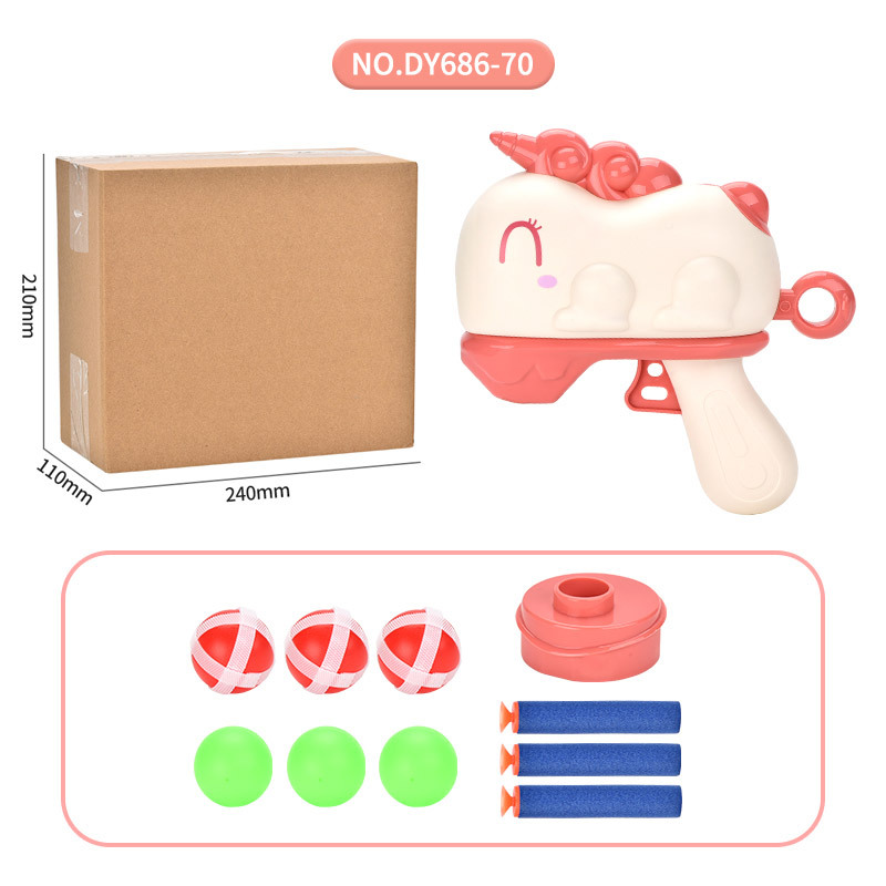 Interacción padre-hijo dibujos animados modelo de bolas de dinosaurio juguetes para niños bolas pegajosas pistola de catapulta puesta en barracas juguetes transfronterizos