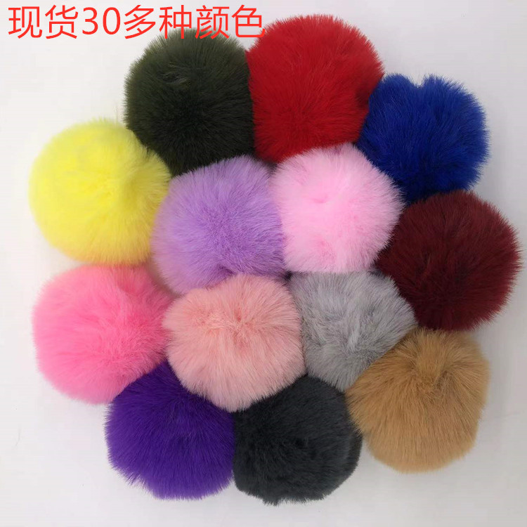 Factory direct supply Rex rabbit fur ball 5-10cm rabbit fur ball headdress imitation fur ball Jewelry pendant artificial Rex rabbit fur ball