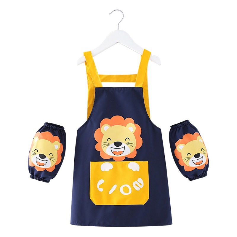 Children's Apron Painting Smock Baby Girl Eating Bib Boy Waterproof Reverse Wear Dirty Kindergarten Art Painting Clothes