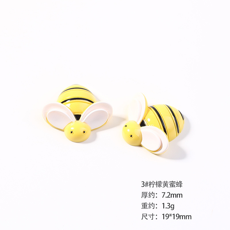 Resina accesorios de dibujos animados abeja tocado DIY accesorios de la joyería niños horquilla crema epoxi teléfono caso parche