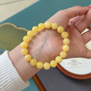Premium Natural Beeswax White Flower Honey Bracelet Russian Material White Flower Wax Single Circle Bracelet 10mm High Quality Honey Full Wax Solid