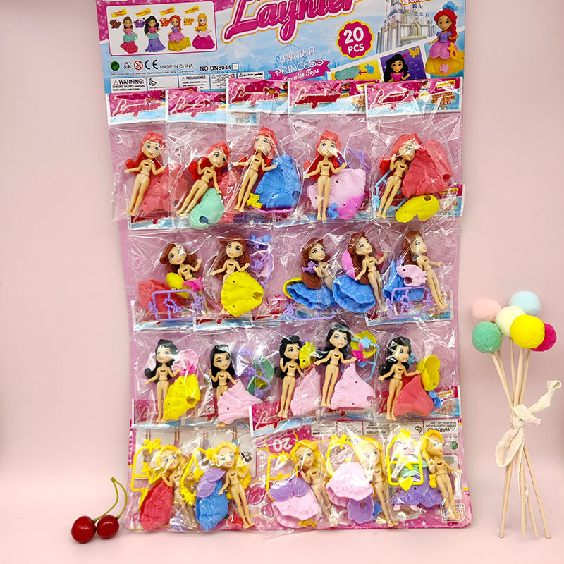 2 $Princesa infantil cambiando de ropa Barbie muñeca conjunto de ropa 3.5 pulgadas DIY regalo al por mayor 3