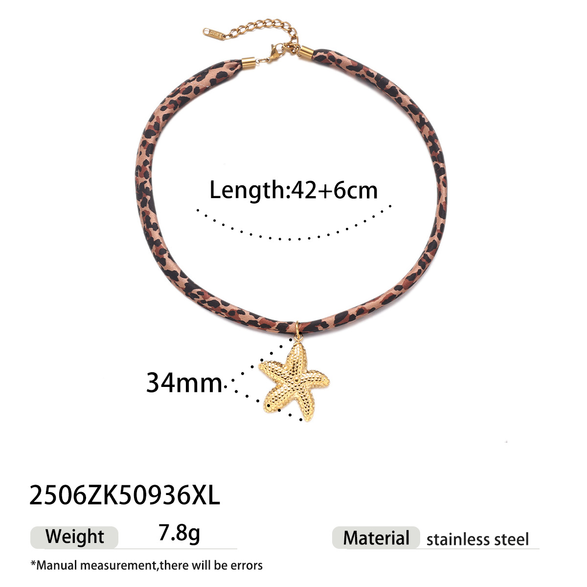 Tiana Europa y América collar de acero inoxidable dulce y fresco estilo de galía de galera variedad bufandas de seda de leopardo collar de acero de titanio joyería de venta caliente transfronteriza image 14