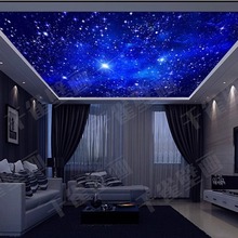 3D梦幻星空主题墙纸天花板墙布太空银河酒店KTV包厢吊顶壁纸壁画