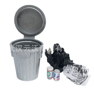 1:12 doll house dollhouse mini model scene toy props silver trash bucket Joker