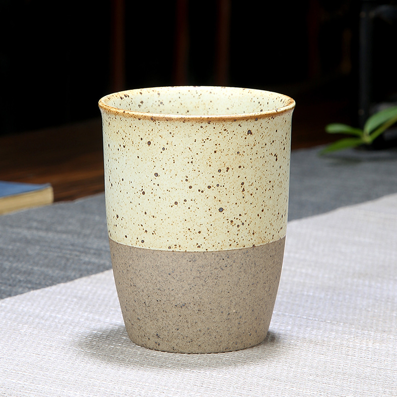 Japanese style thick ceramic tea cup, master cup, vintage handmade wood-fired ceramic gongfu tea set, single tea cup, luxury