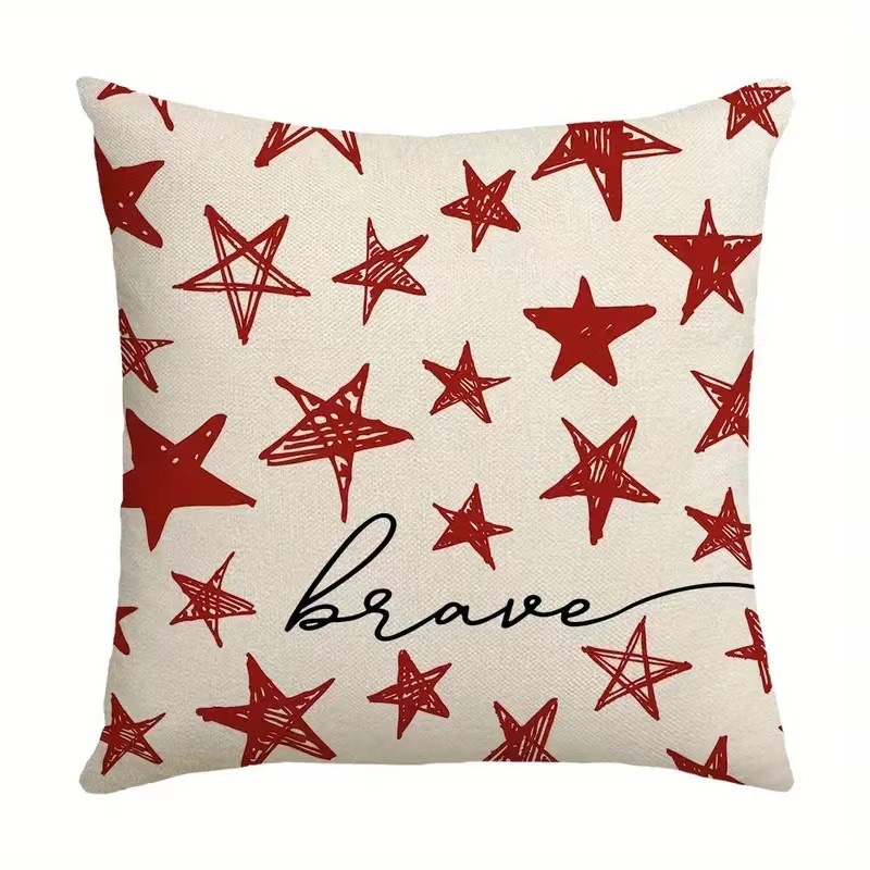 2024 nueva serie de funda de almohada del día de la independencia lino estilo americano funda de almohada cuadrada decoración de atmósfera de vacaciones image 13