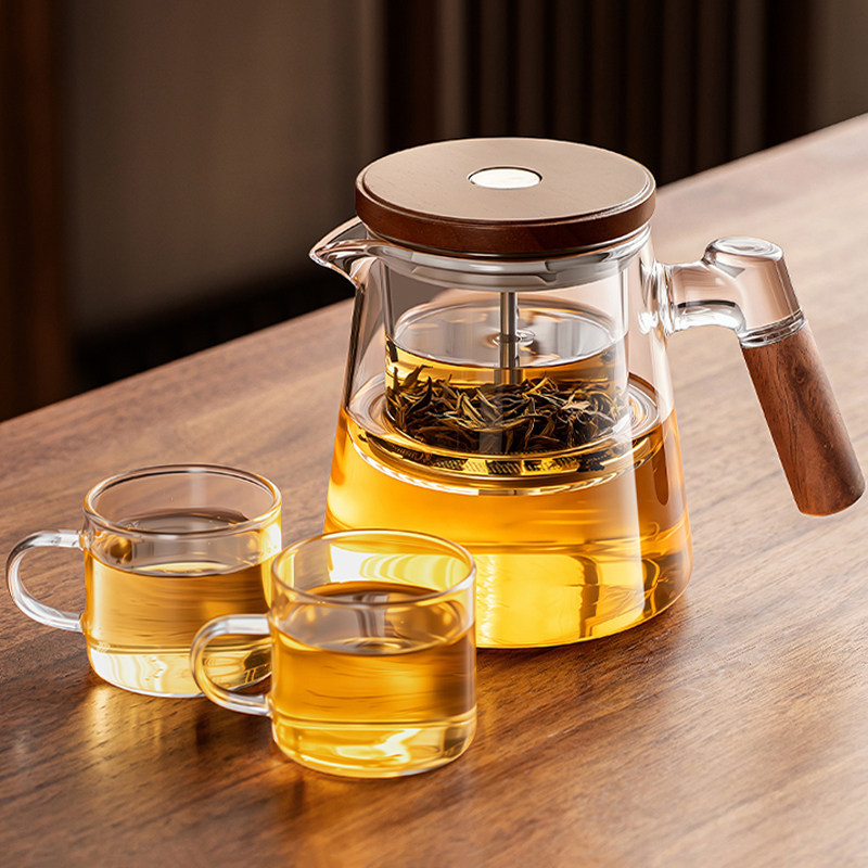 Transparent elegant pot 600ML + 2 small cups