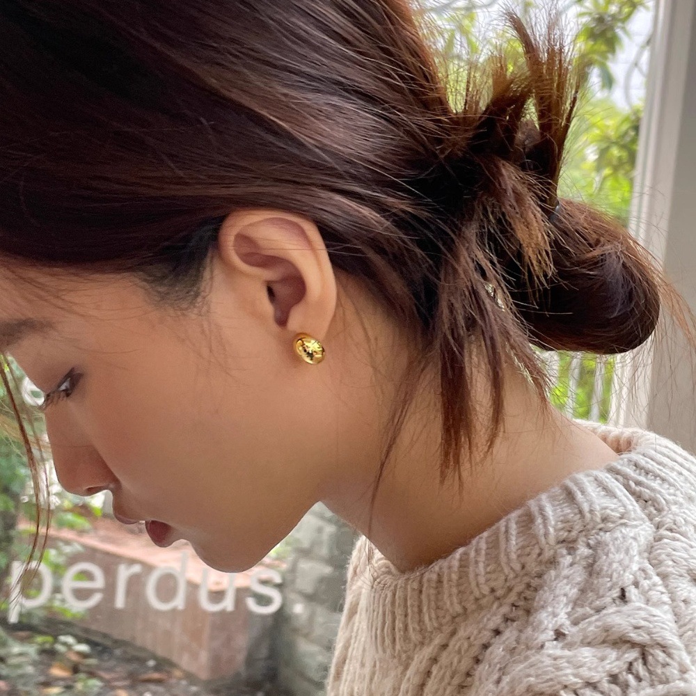 豆豆耳釘女純銀針耳環小眾設計感高級韓國ins銀耳飾2024新款