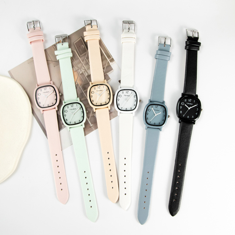 Macaron Couple Style Retro Niche Forest Style Student and Kids K-Style Simple Preppy Style Small Fresh Quartz Watch