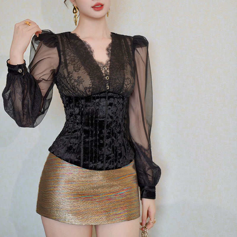 C-4553# 秋冬蕾丝花边拼...