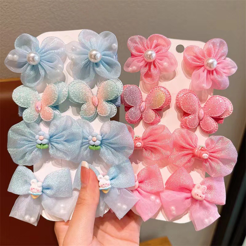 Verano flores de color caramelo clips de pelo para niños princesa super imortal red clip de pelo para niñas arco clips de pelo lotes