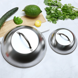 Cross-Border Amazon Spot Simple Stainless Steel Kitchen Pot Lid Household Outdoor Four-Piece Set Fried Fish Steak Pot Lid