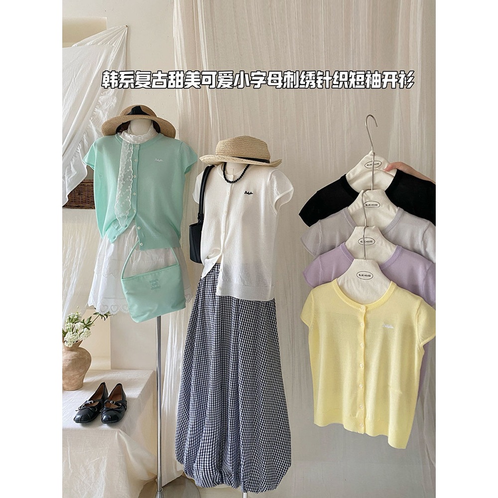 【WANGXING｜(KNIT)#912238444961】“小奶乖少女”贝壳袖针织衫