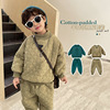 2022 Winter clothes new pattern Boy Cotton suit Western style Children baby keep warm thickening cotton-padded clothes cotton-padded trousers Two piece set