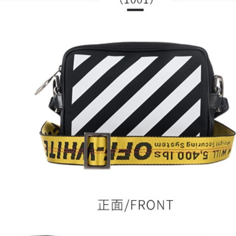Fashion brand women's bag ow crossbody bag black satchel INS European and American fashion motorcycle