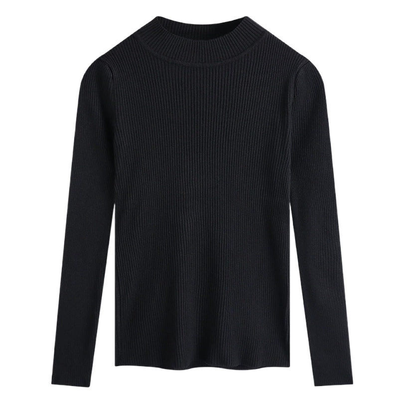 Поколение волос наполовину с высоким воротником и длинным рукавом свитер женский свитер осень Новая внутренняя Базовая рубашка Конфета Топ Женщины