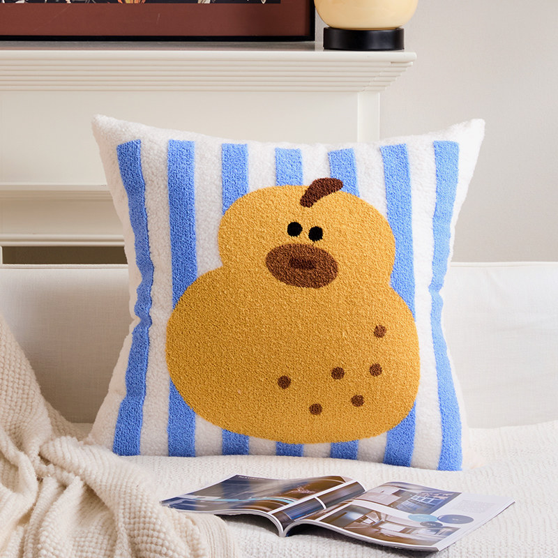 Custom bordado abraza almohada funda dibujos animados lindo dormitorio sala de estar sofá cama cojín ventana flotante almohada de cintura sin núcleo