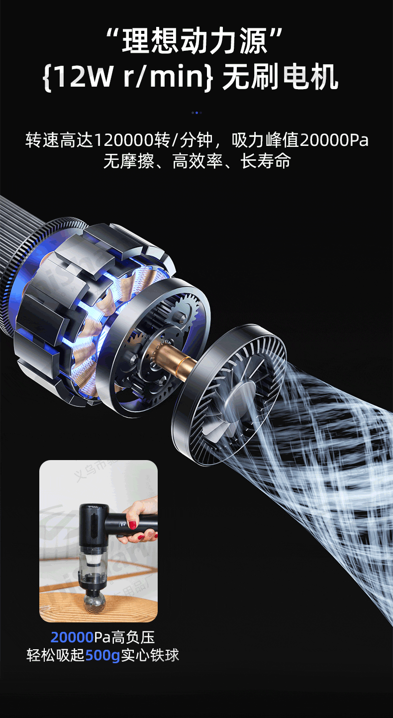 Car Vacuum Cleaner, Wireless Suction and Blowing Dual-Purpose Vacuum Cleaner for Car Use, Small Mini Handheld Car Vacuum Cleaner