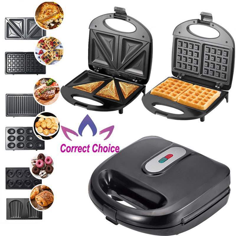 6in1 Sandwich Waffle Maker Sandwich Waffle Panini Toast Bread Breakfast Machine