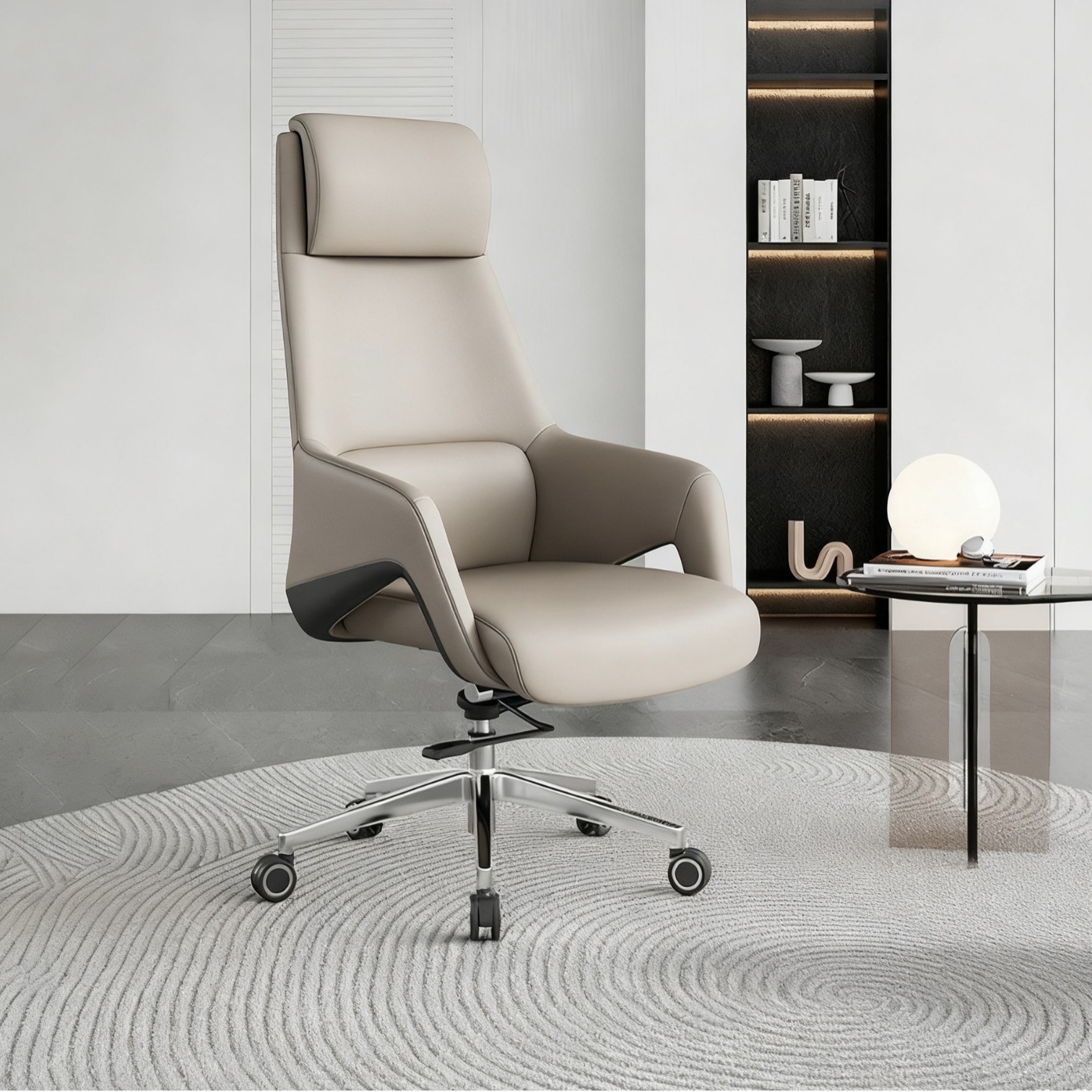 Light Luxury Boss Chair, Leather Office Chair, Comfortable Sedentary Home Computer Chair, Study Ergonomic Chair, Executive Chair