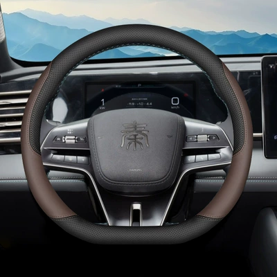 Steering wheel cover Plus Steering Wheel Cover 25 - byd-qin-special-black-brown-set-type-ultra-thin-default