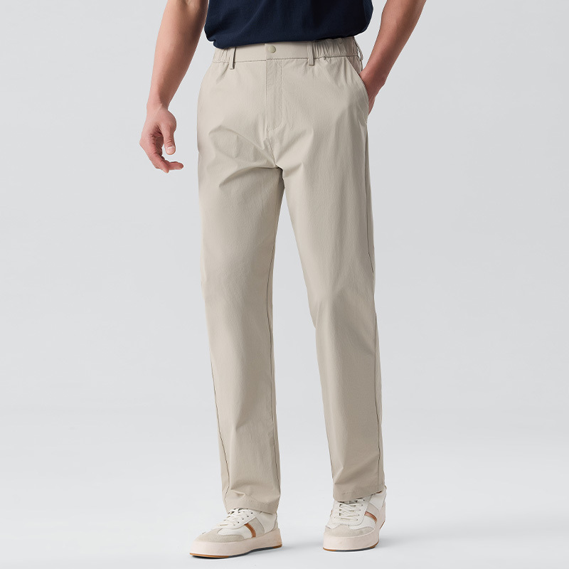 Youth Commuter Ice Silk Quick-drying Casual Pants Summer Men's Thin Sports Trousers with Elasto Waist Anti-wrinkle Pants for Students