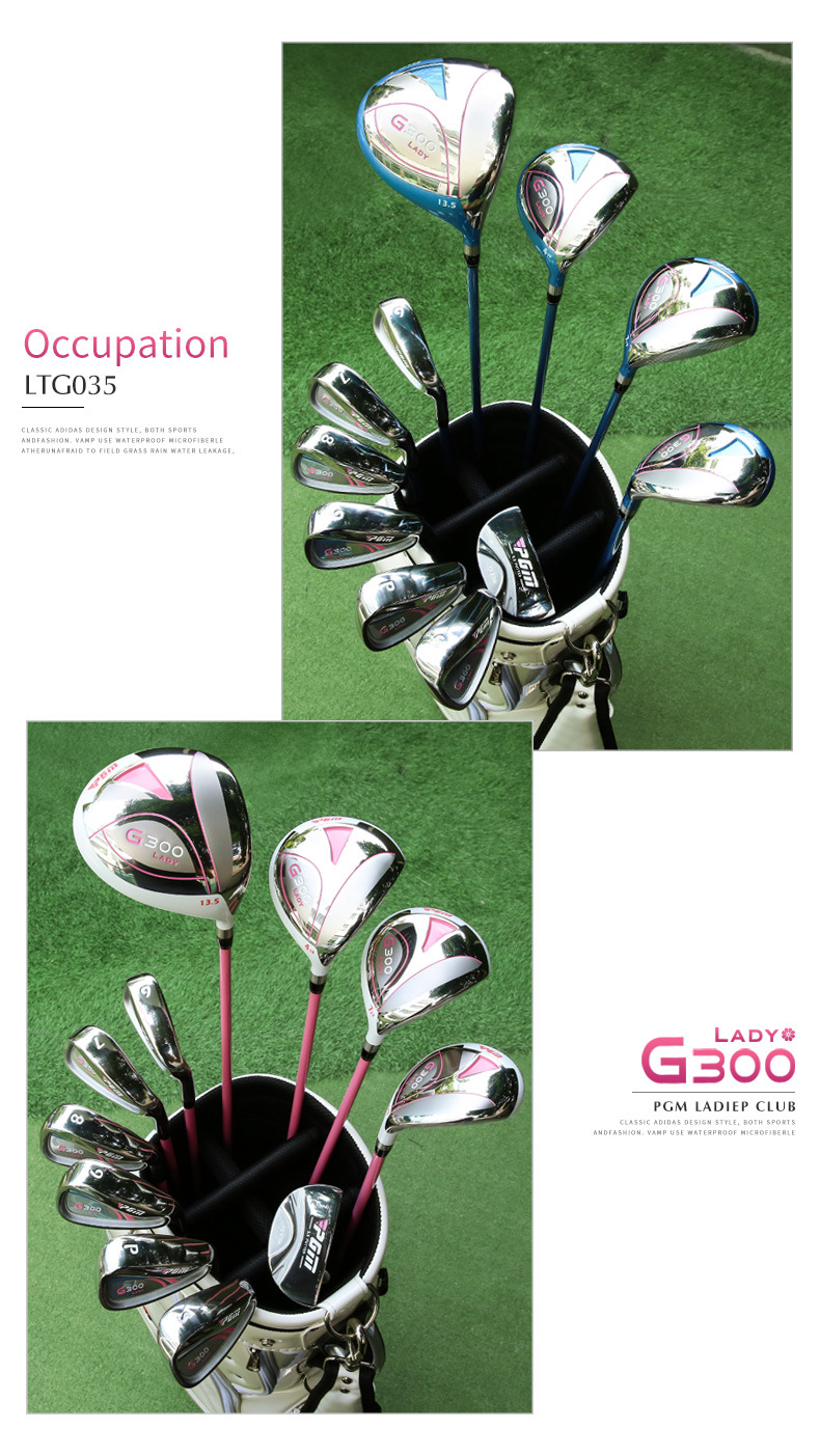 Bộ gậy golf nữ PGM G300 Lady 11 cây hợp kim titan kèm túi đựng — Cacbon! Gậy 11 màu hồng + túi đựng kính thiên văn, Cột thép! Gậy 11 màu hồng + túi đựng kính thiên văn, Carbon! 11 Câu lạc bộ màu hồng + túi bóng tiêu chuẩn, Cột thép! Gậy 11 màu hồng + túi tiêu chuẩn chi tiết 30