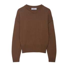 外贸批发2025秋季新款欧美风休闲简约纯色毛衣V领套头针织衫上衣