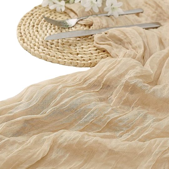 Bali yarn wrinkled table flag twist table flag tablecloth wedding party decoration wrinkled table flag