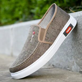 New Fashion Korean Style Spring and Autumn Middle-aged and Elderly Casual Shoes for Students Men's Single Shoes Old Beijing Cloth Shoes Canvas Slip-on