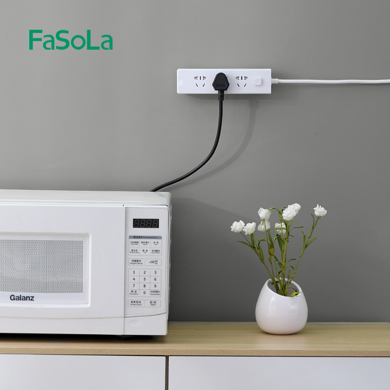 FaSoLa socket holder colgante de pared etiqueta de la pared router de almacenamiento Punch-libre de uñas libre de enchufe de cable organizador