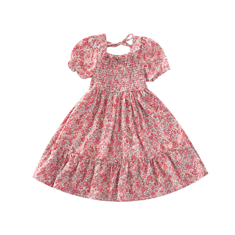 Falda de princesa para niñas 2023 nuevo vestido floral falda delgada para niña verano 3-10 años versión coreana