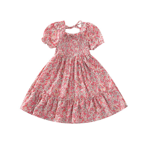 Princess Dress with Floral Print, Lightweight and Stylish Summer Dress for Girls, Age 3-10, Korean Style