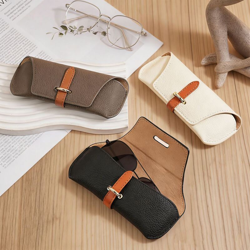 Imitation Leather Soft Glasses Case, Ultra-Thin Portable Sunglasses Case, Personalized Myopia Glasses Case, Travel Glasses Pouch