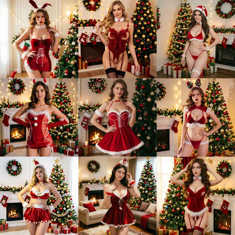 Amazon Sexy Lingerie, Sexy Bodysuit Christmas Costume, Role Play Hot Open-Crotch Uniform Set Wholesale Amazon Sexy Lingerie, Sexy Bodysuit Christmas Costume, Role Play Hot Open-Crotch Uniform Set Wholesale