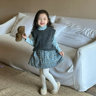 2024秋冬新款童装 韩版童装 女童毛茸茸长毛针织开衫 毛线马甲