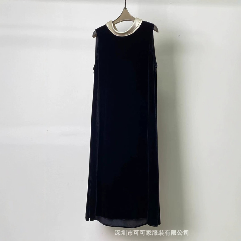 Silk Velvet Dress for Women, Summer Loose Casual Versatile Stylish Sleeveless Slimming Mulberry Silk Tank Dress Silk Velvet Dress for Women, Summer Loose Casual Versatile Stylish Sleeveless Slimming Mulberry Silk Tank Dress