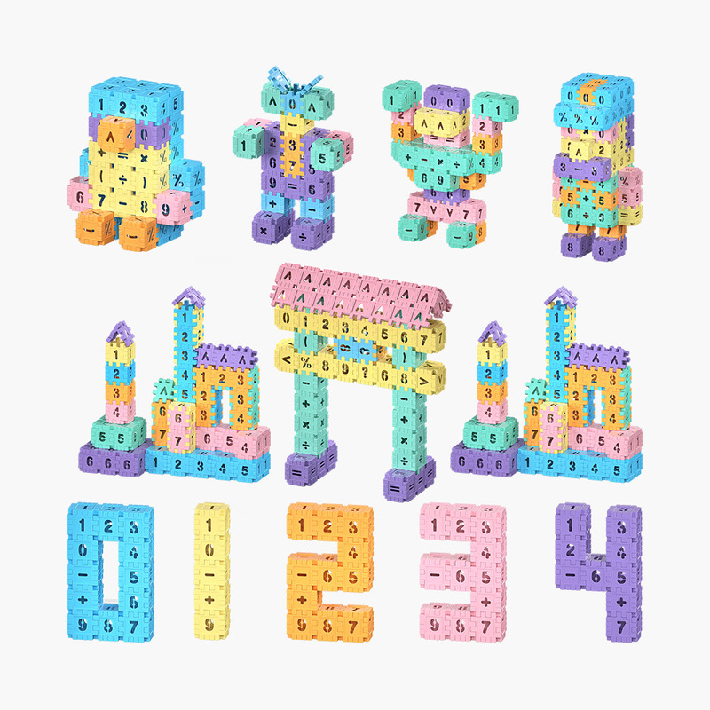 【Number Recognition】Number Block Puzzle Baby English Letter Cognition Children's Educational Toys Large Blocks
