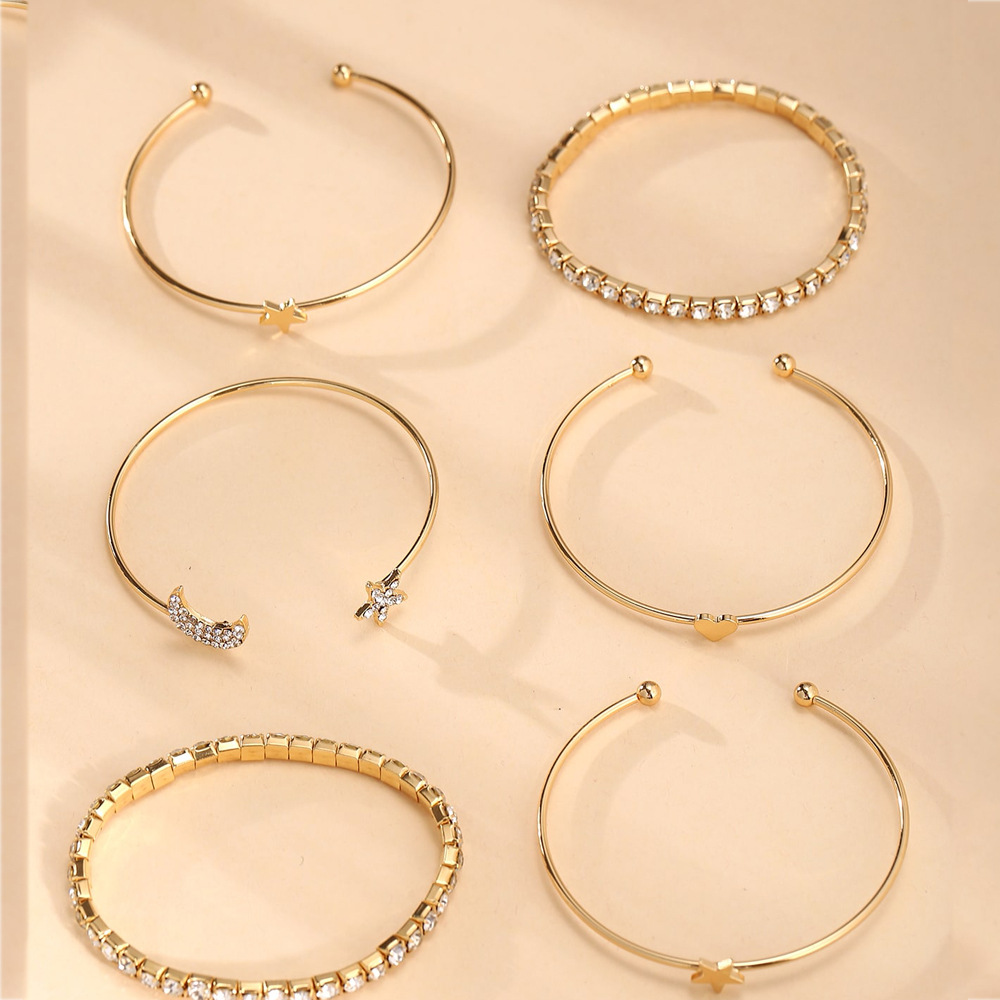 New creative simple fashion star moon bracelet six-piece set