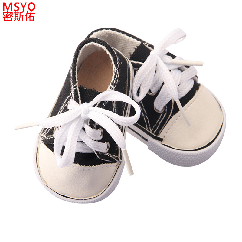 18 pulgadas American Girl muñeca zapatos 43cm muñeca lindo arco amor lentejuelas zapatos muñeca zapatos de lona