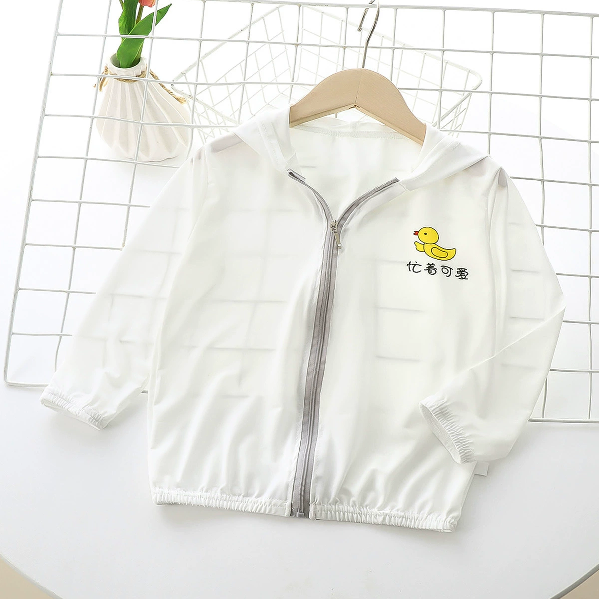 Children's silk summer sun protection clothing, breathable sun protection cream for men and women, cardigan, children's clothing, for teenagers