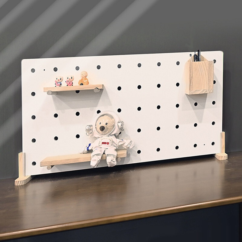 Desktop pegboard storage rack accessories, suitable for office computer desks and study tables, can be used as a standing display and storage shelf or bookshelf Desktop pegboard storage rack accessories, suitable for office computer desks and study tables, can be used as a standing display and storage shelf or bookshelf