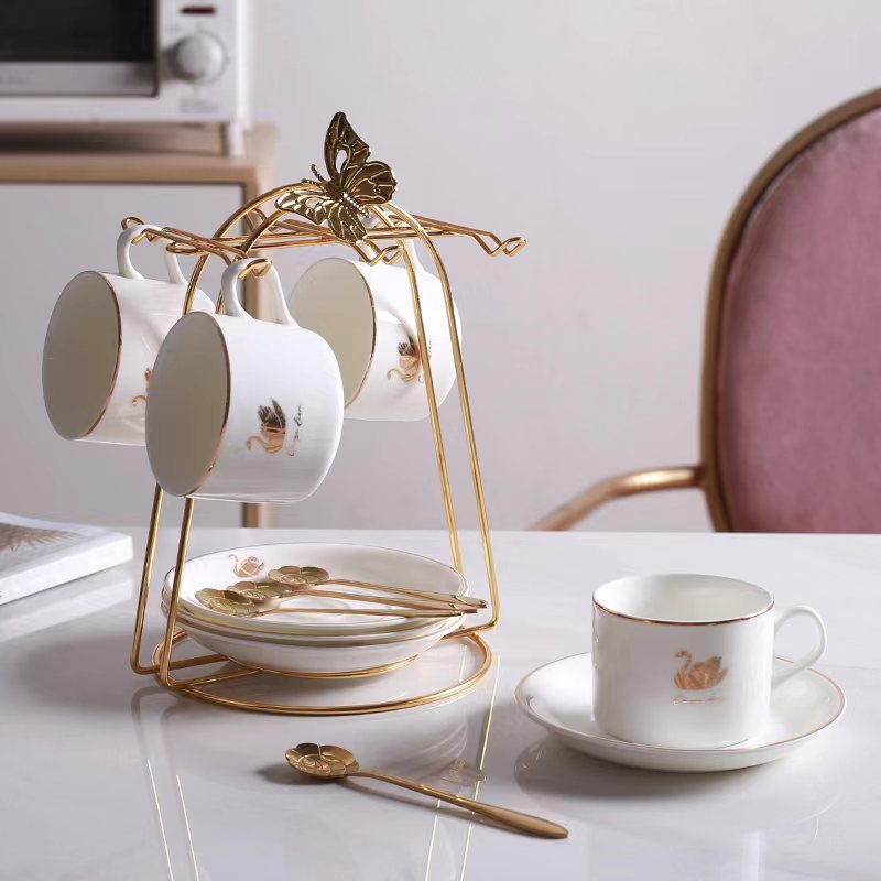 Taza de cerámica europea, taza de café, taza de café simple, taza de café doméstica, taza de café de lujo pequeña, taza de café latte de cerámica