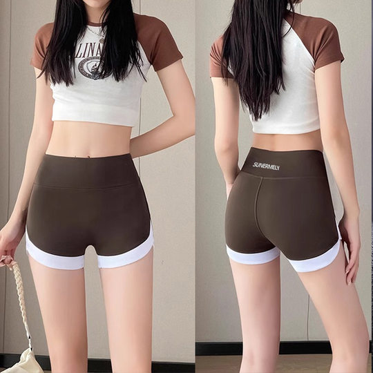 Safety Pants Anti-running Light No-hem Leggings Women's Summer Thin Outer Wear Solid Color Shark Pants Three-point Shorts for Summer