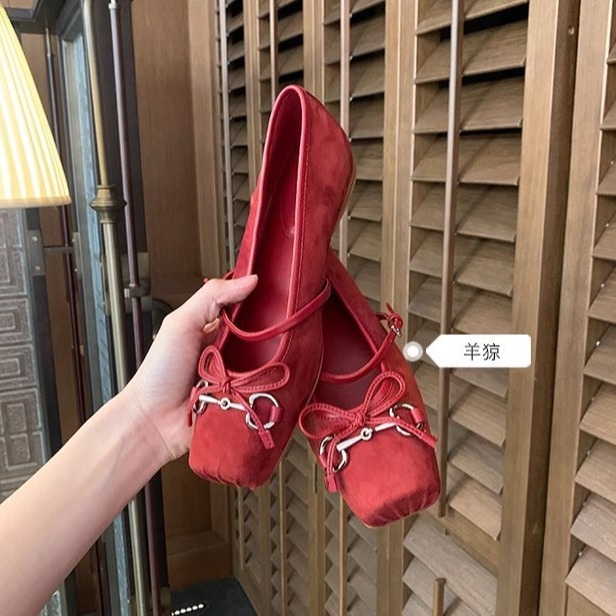 葡萄妈同款 法式少女蝴蝶结内增高百搭猪鼻子玛丽珍单鞋女真皮|undefined